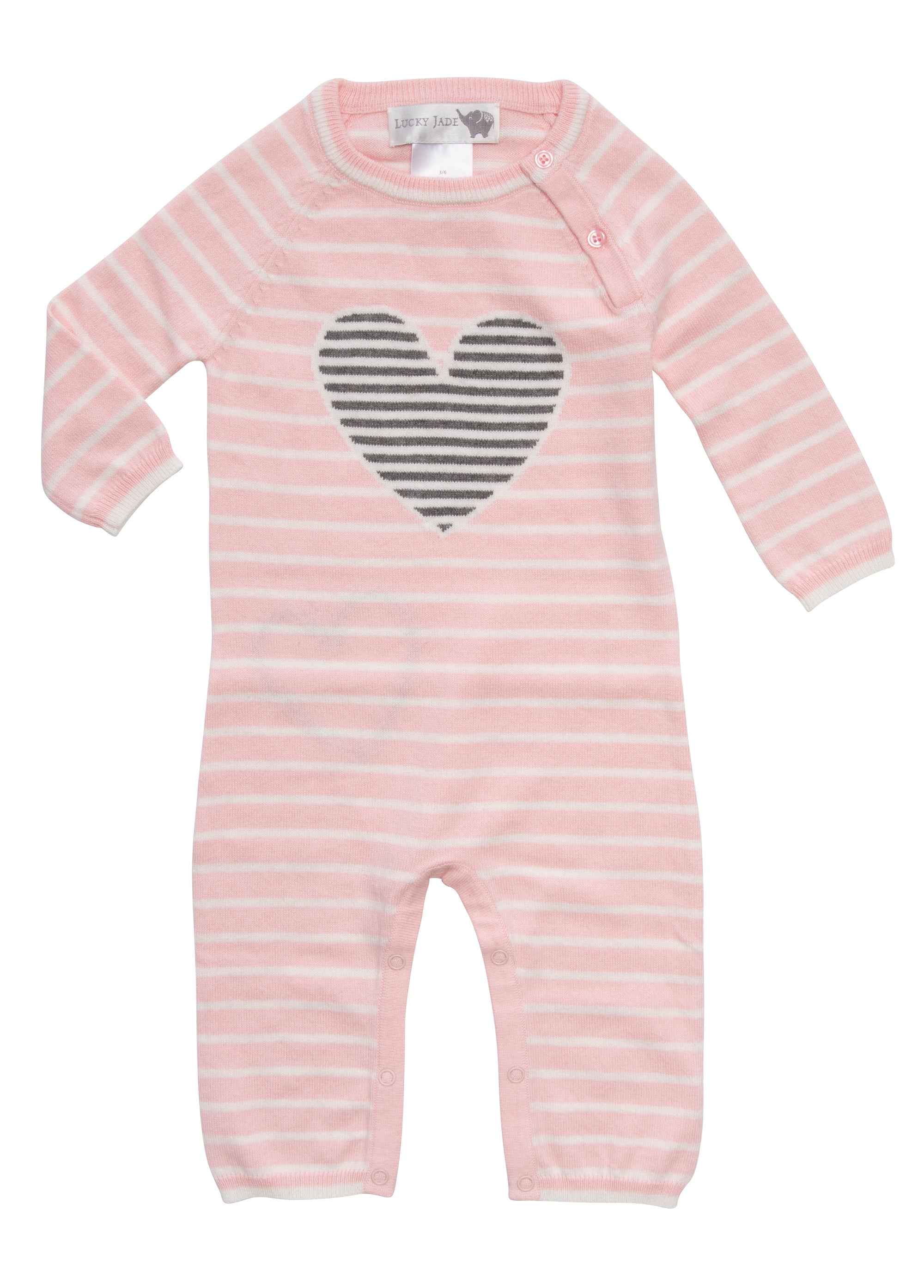 Sweetheart coverall with easy leg snap closure sold by Lucky Jade Kids baby boutique. baby girl valentine outfit pink heart coverall one piece baby outfits #luckyjadekids #kidsclothingboutique #babyoutifts #kidsclothes #matchingdresses