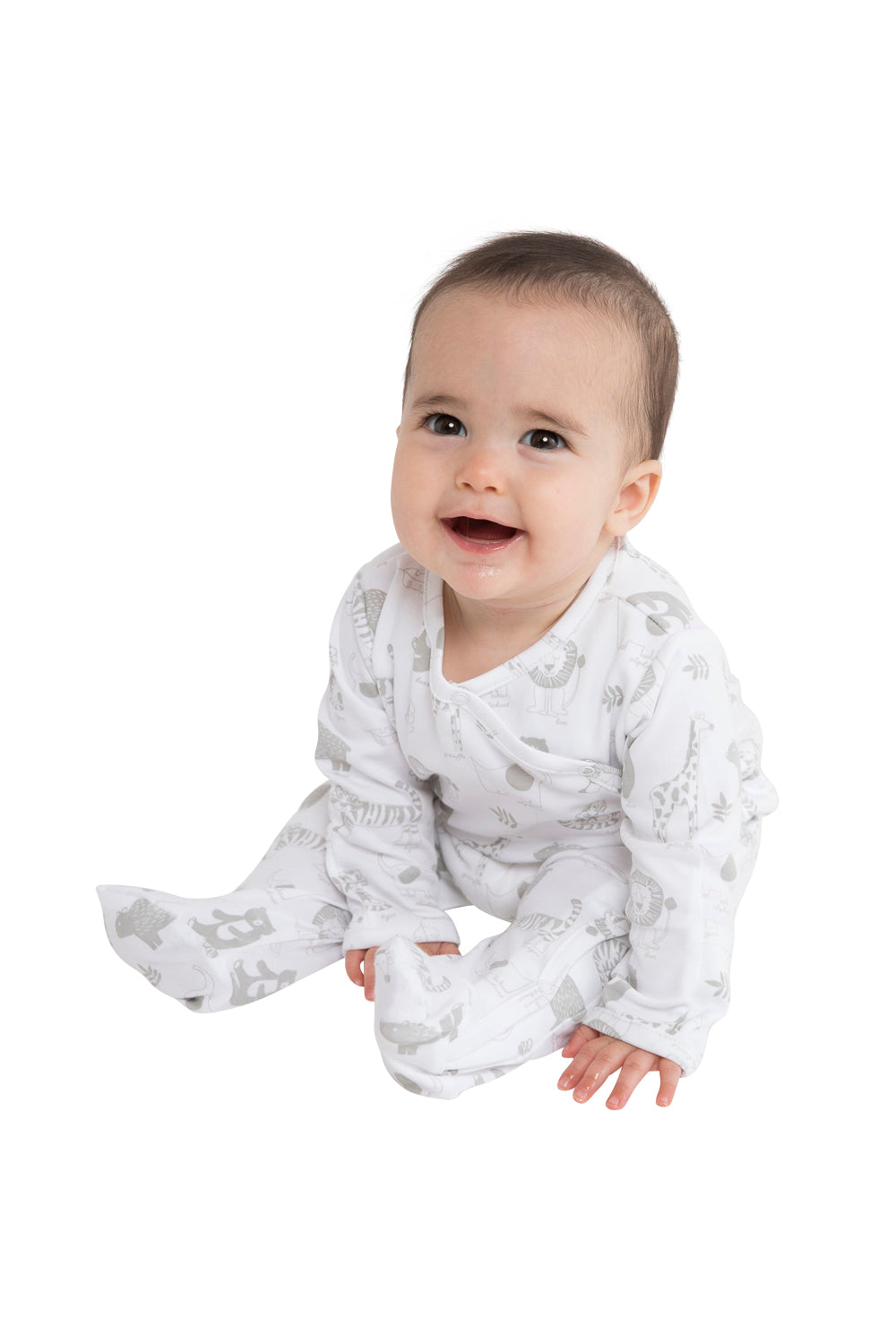 Lucky Jade Kids sells a darling gender neutral white take me home set with jammies, blanket and beanie with a jungle animal print. jungle animal baby outfit gender neutral baby outfit layette gift set #luckyjadekids #luckyjadeinc #pimacotton #takemehomeset #footie #hat #blanket #baby jammies #animalprintblanket #blankie #babybeanie #beanie #whitebeanie #whiteonesie #babyoutfit #babyswaddle #pimacottonjammies #swaddleblanket #babyclothesforsell #babyoutfit